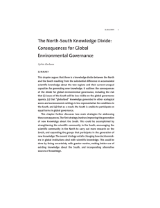 The North-South Knowledge Divide: Consequences for Global Environmental Governance Sylvia Karlsson