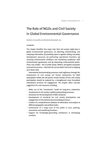 The Role of NGOs and Civil Society in Global Environmental Governance