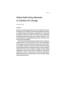 Global Public Policy Networks as Coalitions for Change Charlotte Streck