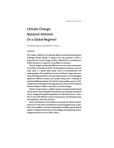Climate Change: National Interests Or a Global Regime?