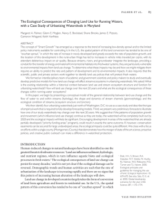 The Ecological Consequences of Changing Land Use for Running Waters,