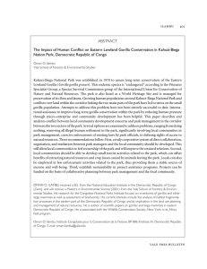 ABSTRACT The Impact of Human Conflict on Eastern Lowland Gorilla Conservation... Nation Park, Democratic Republic of Congo