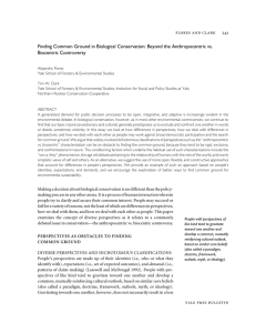 Finding Common Ground in Biological Conservation: Beyond the Anthropocentric vs.