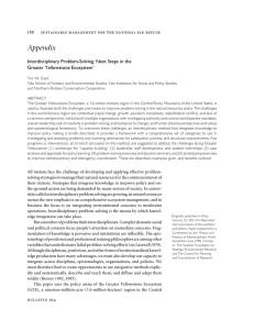 Appendix Interdisciplinary Problem-Solving: Next Steps in the Greater Yellowstone Ecosystem 
