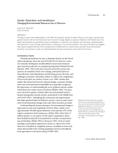 Gender, Pastoralism, and Intensification: Changing Environmental Resource Use in Morocco  