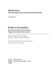 Bridges to Sustainability: Bulletin Series Yale School of Forestry and Environmental Studies