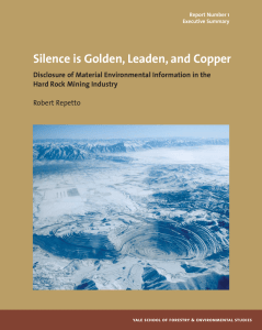 Silence is Golden, Leaden, and Copper Hard Rock Mining Industry Robert Repetto