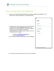 How to use Lync 2013 on your Windows PC