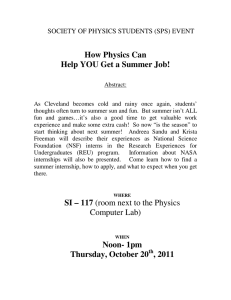 How Physics Can Help YOU Get a Summer Job!