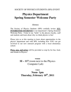 Physics Department Spring Semester Welcome Party