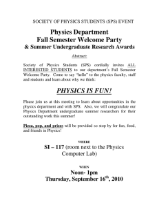Physics Department Fall Semester Welcome Party &amp; Summer Undergraduate Research Awards