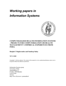 Working papers in Information Systems