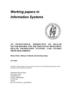 Working papers in Information Systems