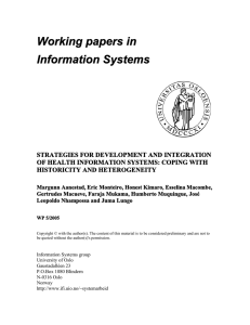 Working papers in Information Systems