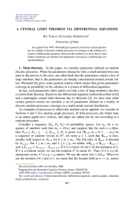 A CENTRAL LIMIT THEOREM VIA DIFFERENTIAL EQUATIONS B T G