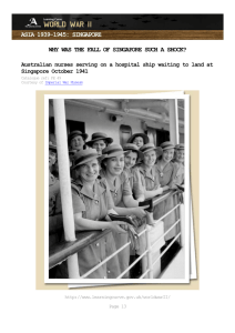 ASIA 1939-1945: SINGAPORE Singapore October 1941