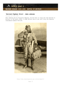 WESTERN EUROPE 1939-1945: BATTLE OF BRITAIN 'British Fighter Pilot', date unknown