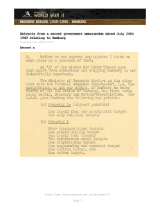 WESTERN EUROPE 1939-1945: HAMBURG 1943 relating to Hamburg Extract a