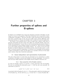 CHAPTER 3 Further properties of splines and B-splines