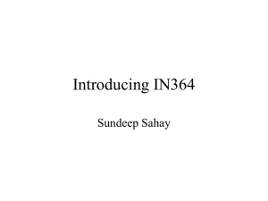 Introducing IN364 Sundeep Sahay