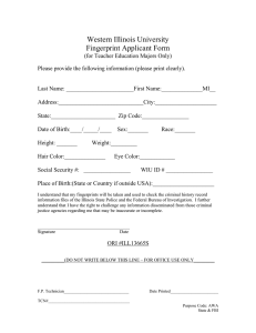 Western Illinois University Fingerprint Applicant Form