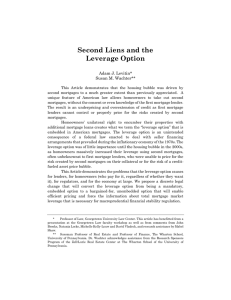 Second Liens and the Leverage Option  Adam J. Levitin*