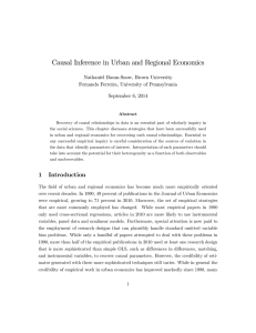 Causal Inference in Urban and Regional Economics Nathaniel Baum-Snow, Brown University