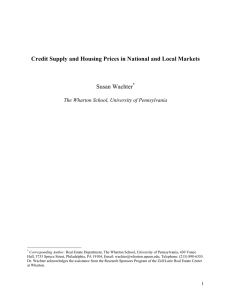 Credit Supply and Housing Prices in National and Local Markets