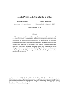 Goods Prices and Availability in Cities