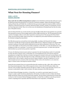 What Next for Housing Finance?