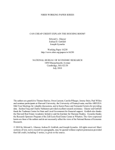 NBER WORKING PAPER SERIES CAN CHEAP CREDIT EXPLAIN THE HOUSING BOOM?