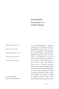 Sustainability Assessment in a Global Market