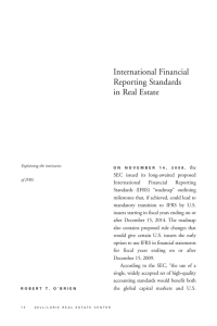 International Financial Reporting Standards in Real Estate