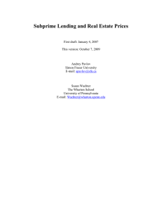 Subprime Lending and Real Estate Prices