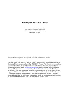 Housing and Behavioral Finance