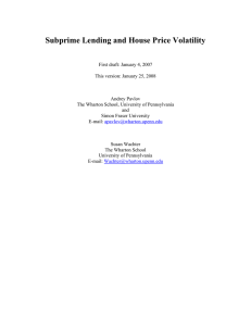 Subprime Lending and House Price Volatility