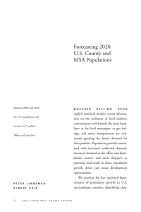 Forecasting 2020 U.S. County and MSA Populations