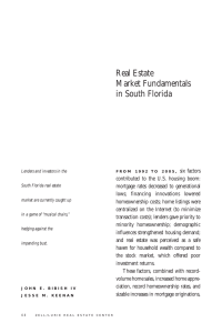 Real Estate Market Fundamentals in South Florida