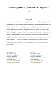 Forecasting 2020 U.S. County and MSA Populations