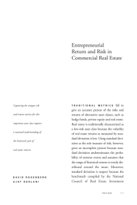 Entrepreneurial Return and Risk in Commercial Real Estate