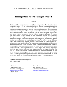 Immigration and the Neighborhood