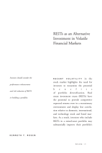 REITs as an Alternative Investment in Volatile Financial Markets
