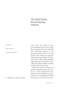 The Multi-Family Rental Housing Outlook