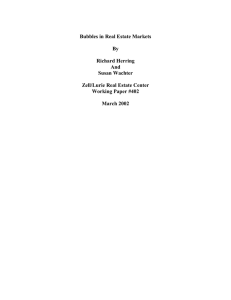 Bubbles in Real Estate Markets By Richard Herring