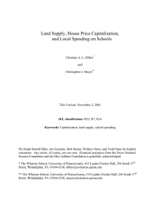 Land Supply, House Price Capitalization, and Local Spending on Schools