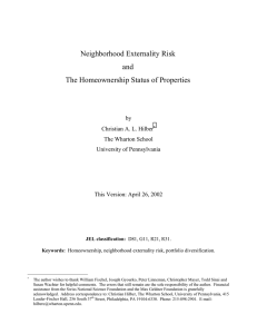 Neighborhood Externality Risk and The Homeownership Status of Properties