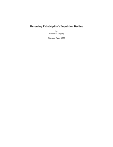 Reversing Philadelphia’s Population Decline by William G. Grigsby Working Paper #375