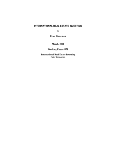 INTERNATIONAL REAL ESTATE INVESTING  Peter Linneman March, 2001