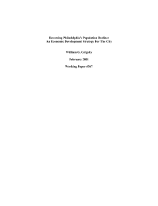 Reversing Philadelphia's Population Decline: An Economic Development Strategy For The City