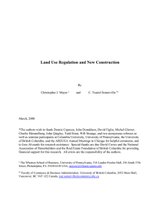 Land Use Regulation and New Construction